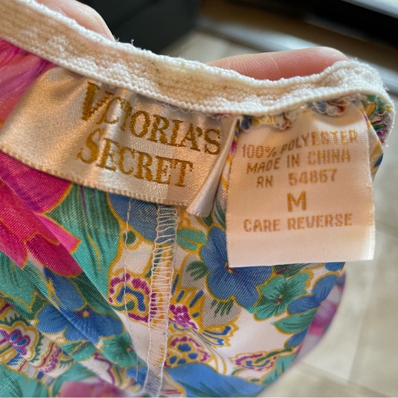 Vintage 90s Victorias Secret Lingerie Teddy Set Size M Gold Label Floral 2 Piece - Picture 5 of 7